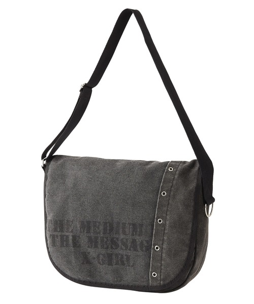 完売必須 早い者勝ち X-girl DISTRESSED MESSENGER BAG セール】DISTRESSED PRINT SHOULDER BAG(ショルダーバッグ)|X