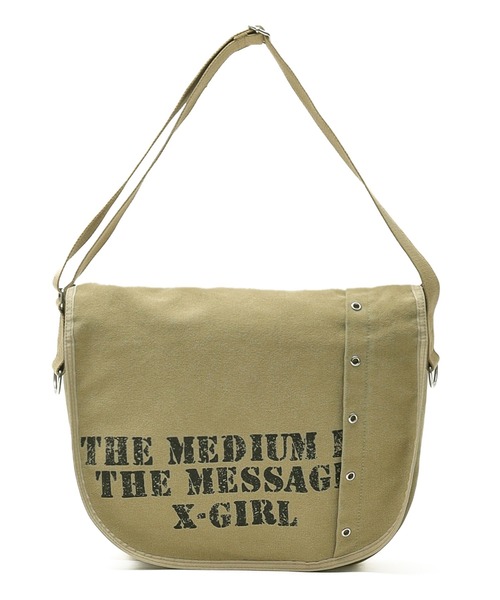 X-girl（エックスガール）の「DISTRESSED PRINT SHOULDER BAG（ショルダーバッグ・レディース・ブラック/ブラウン・ONE SIZE）」の7枚目の写真