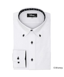 【Disney ディズニー】形態安定ノーアイロン ボタンダウン 長袖ストレッチビジネスワイシャツ