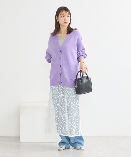 earth music&ecology（アースミュージックアンドエコロジー）の「シアーレースレイヤードスカート（スカート・レディース・アイボリー/ピンクベージュ/ブラック・FREE）」の19枚目の写真