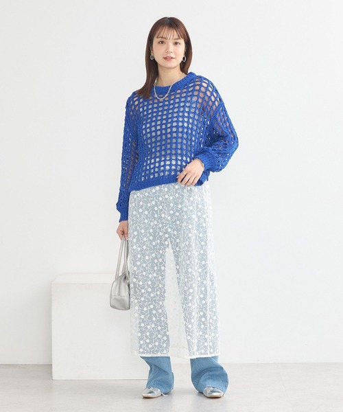 earth music&ecology（アースミュージックアンドエコロジー）の「シアーレースレイヤードスカート（スカート・レディース・アイボリー/ピンクベージュ/ブラック・FREE）」の20枚目の写真