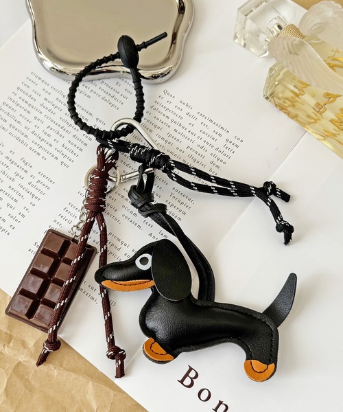 関税送料込 sticky zoo ダックスフンド ハート バックチャーム セール】ダックスフンドモチーフチャーム 犬 いぬ ミニチュア