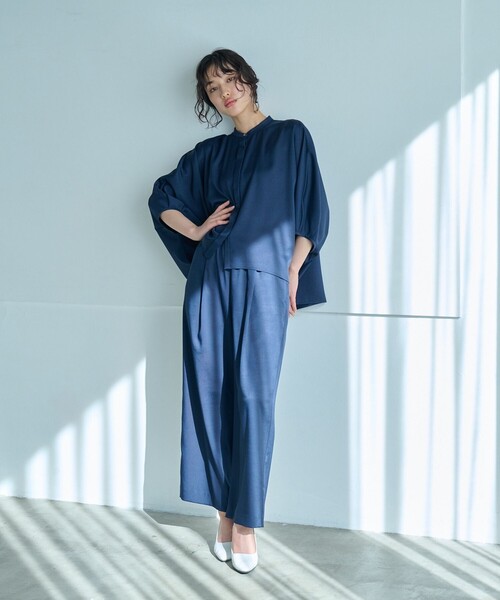 CAST:(キャストコロン)の「【セットアップ対応/吸水速乾/UV効果】シルキーツイルイージーパンツ(その他パンツ・レディース・グリーン/ネイビー/ブラック・M/S/L)」の9枚目の写真