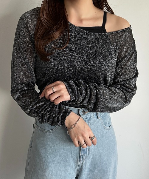 apres jour mignon(アプレジュールミニョン)の「レイヤードシアートップス【ZOZOTOWN限定アイテム】(Tシャツ/カットソー・レディース・ブラック/ライトグレー/ブラック系その他/オフホワイト・X-LARGE/フリー)」の20枚目の写真