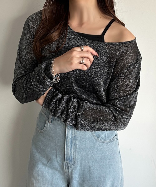 apres jour mignon(アプレジュールミニョン)の「レイヤードシアートップス【ZOZOTOWN限定アイテム】(Tシャツ/カットソー・レディース・ブラック/ライトグレー/ブラック系その他/オフホワイト・X-LARGE/フリー)」の21枚目の写真