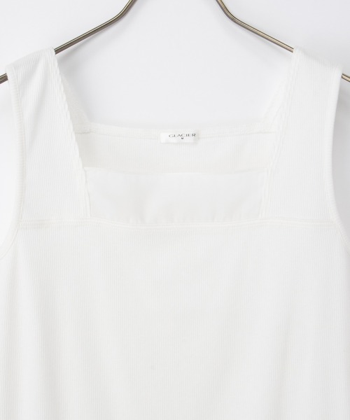 Honeys（ハニーズ）の「【ＵＶカット】シアー切替スクエアタンクトップ（タンクトップ・レディース・ホワイト/スミクロ/ブラック/ブルー/ブラウン・L/LL/M/S）」の11枚目の写真