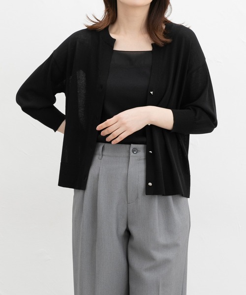 Honeys（ハニーズ）の「【ＵＶカット】シアー切替スクエアタンクトップ（タンクトップ・レディース・ホワイト/スミクロ/ブラック/ブルー/ブラウン・L/LL/M/S）」の12枚目の写真