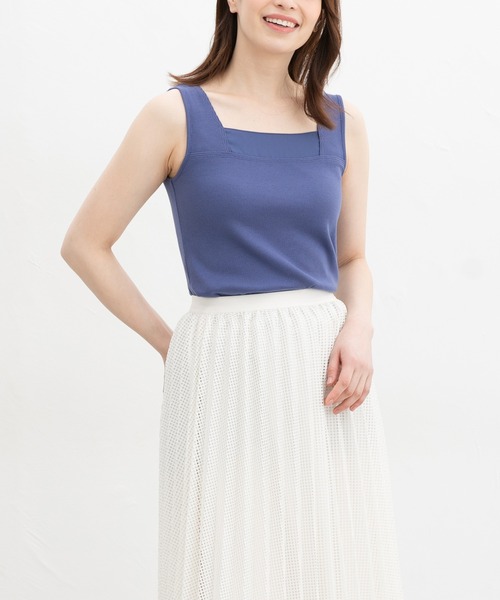 Honeys（ハニーズ）の「【ＵＶカット】シアー切替スクエアタンクトップ（タンクトップ・レディース・ホワイト/スミクロ/ブラック/ブルー/ブラウン・L/LL/M/S）」の17枚目の写真