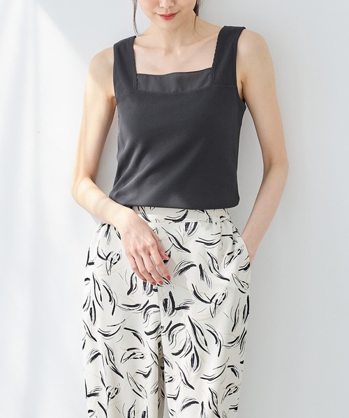 Honeys（ハニーズ）の「【ＵＶカット】シアー切替スクエアタンクトップ（タンクトップ・レディース・ホワイト/スミクロ/ブラック/ブルー/ブラウン・L/LL/M/S）」の21枚目の写真