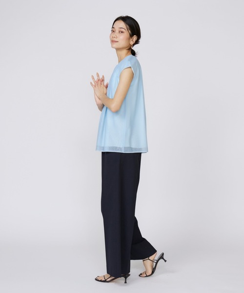 INED（イネド）の「チュールブラウス（シャツ/ブラウス・レディース・オフホワイト/ブラック/サックスブルー・9号/11号）」の10枚目の写真