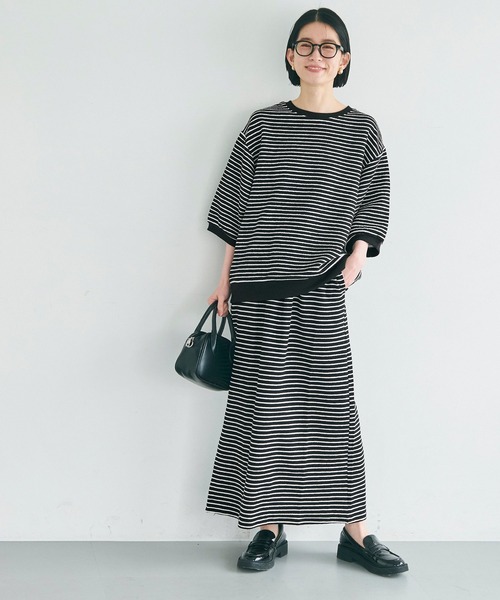 coca(coca)(コカ)の「膨れボーダースウェットトップス(スウェット・レディース・アイボリー/ブラック・S/L/M)」の9枚目の写真