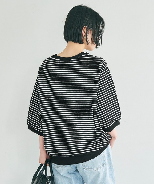 coca(coca)(コカ)の「膨れボーダースウェットトップス(スウェット・レディース・アイボリー/ブラック・S/L/M)」の12枚目の写真