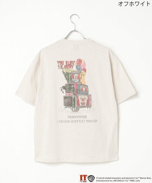 VENCEEXCHANGE（ヴァンスエクスチェンジ）の「IT イット ビンテージライクプリントTシャツ（Tシャツ/カットソー・メンズ・ブラック/アイボリー/オフホワイト/ダークグレー・L/M/LL）」の2枚目の写真