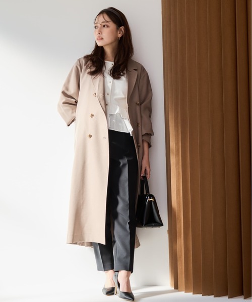ベーシックとろみトレンチコート 【低身長・小柄女性】（トレンチ