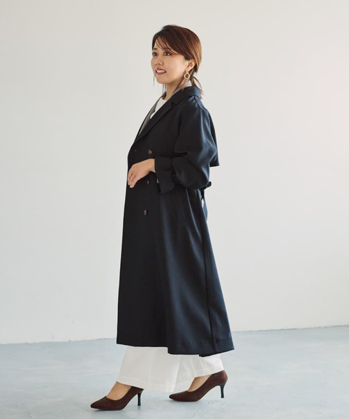 ベーシックとろみトレンチコート 【低身長・小柄女性】（トレンチ