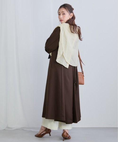 COHINA(コヒナ)の「ベーシックとろみトレンチコート 【低身長・小柄女性】(トレンチコート・レディース・ネイビー/ベージュ/グリーン/グレイッシュベージュ/ホワイト/ブラウン・SHORT/REGULAR)」の11枚目の写真