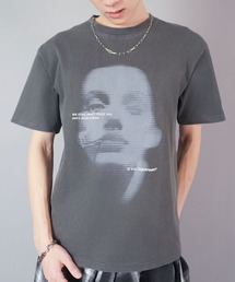 SPINNS | ヴィンテージライクピグメントTシャツ/ガールプリント(Tシャツ/カットソー)