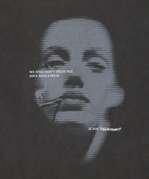 SPINNS（スピンズ）の「ヴィンテージライクピグメントTシャツ/ガールプリント（Tシャツ/カットソー・メンズ・ブラック/カーキ/ブラウン・ONESIZE）」の9枚目の写真