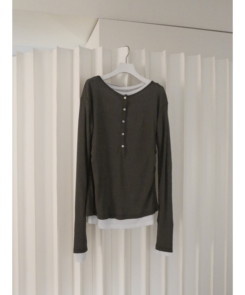 【一部予約！】 セール】henry neck layered tee（Tシャツ/カットソー）｜Katrin トップス