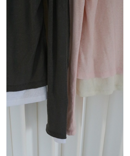 Katrin TOKYO(カトリーントーキョー)の「henry neck layered tee(Tシャツ/カットソー・レディース・ピンク/グレー・FREE/XS)」の7枚目の写真