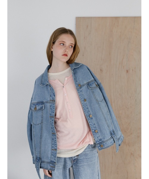 Katrin TOKYO(カトリーントーキョー)の「henry neck layered tee(Tシャツ/カットソー・レディース・ピンク/グレー・FREE/XS)」の12枚目の写真