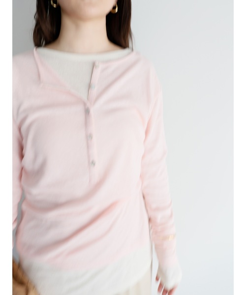 Katrin TOKYO(カトリーントーキョー)の「henry neck layered tee(Tシャツ/カットソー・レディース・ピンク/グレー・FREE/XS)」の16枚目の写真