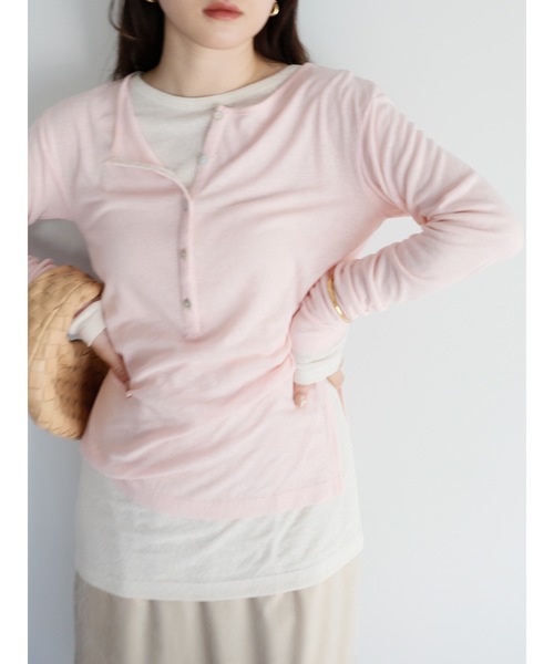 Katrin TOKYO(カトリーントーキョー)の「henry neck layered tee(Tシャツ/カットソー・レディース・ピンク/グレー・FREE/XS)」の15枚目の写真