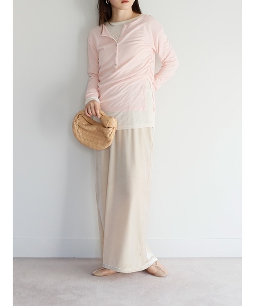 Katrin TOKYO(カトリーントーキョー)の「henry neck layered tee(Tシャツ/カットソー・レディース・ピンク/グレー・FREE/XS)」の19枚目の写真
