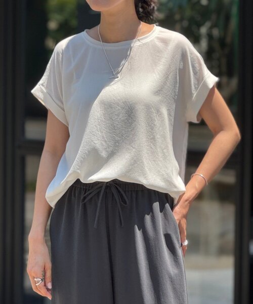 BEARDSLEY(ビアズリー)の「ストレッチジョーゼットブラウス(シャツ/ブラウス・レディース・ネイビー/ダークグレー/ブラック/アイボリー/ホワイト・FREE)」の21枚目の写真