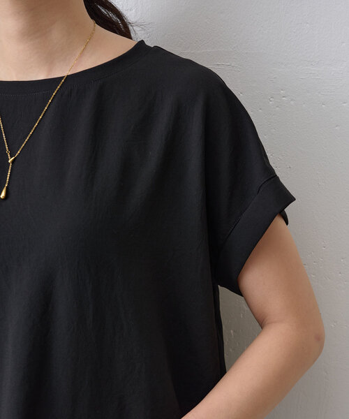 ビアズリー シャツ ブラウス 黒 セール】ストレッチジョーゼットブラウス（シャツ/ブラウス