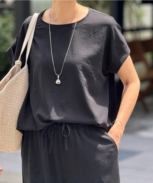 BEARDSLEY（ビアズリー）の「ストレッチジョーゼットブラウス（シャツ/ブラウス・レディース・ネイビー/ダークグレー/ブラック/アイボリー/ホワイト・FREE）」の14枚目の写真