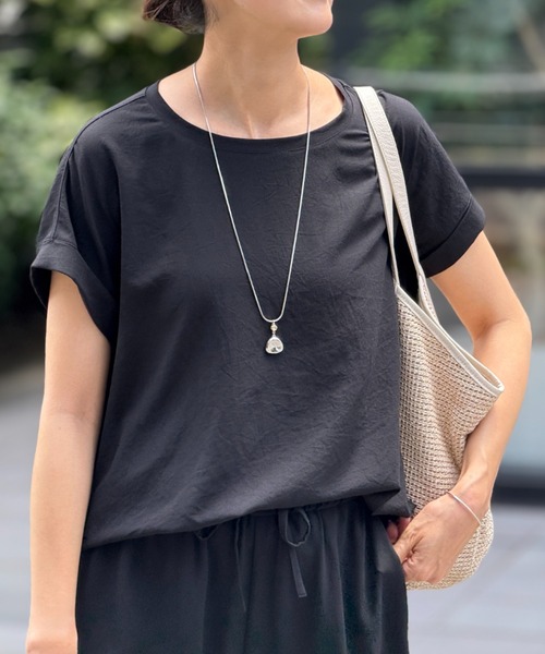 BEARDSLEY（ビアズリー）の「ストレッチジョーゼットブラウス（シャツ/ブラウス・レディース・ネイビー/ダークグレー/ブラック/アイボリー/ホワイト・FREE）」の16枚目の写真