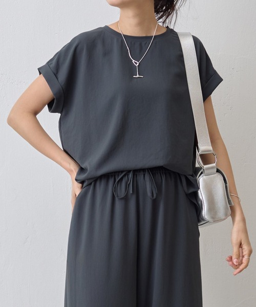 BEARDSLEY（ビアズリー）の「ストレッチジョーゼットブラウス（シャツ/ブラウス・レディース・ネイビー/ダークグレー/ブラック/アイボリー/ホワイト・FREE）」の19枚目の写真