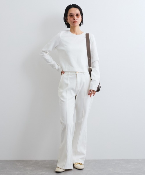 VICKY（ビッキー）の「デザイン切替カットプルオーバー≪洗濯機で洗える≫（Tシャツ/カットソー・レディース・オフホワイト/ブルー/ベージュ・M）」の5枚目の写真