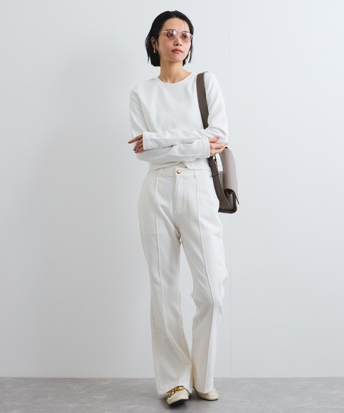 VICKY（ビッキー）の「デザイン切替カットプルオーバー≪洗濯機で洗える≫（Tシャツ/カットソー・レディース・オフホワイト/ブルー/ベージュ・M）」の4枚目の写真