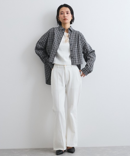 VICKY（ビッキー）の「デザイン切替カットプルオーバー≪洗濯機で洗える≫（Tシャツ/カットソー・レディース・オフホワイト/ブルー/ベージュ・M）」の22枚目の写真