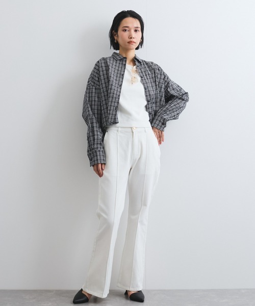 VICKY（ビッキー）の「デザイン切替カットプルオーバー≪洗濯機で洗える≫（Tシャツ/カットソー・レディース・オフホワイト/ブルー/ベージュ・M）」の21枚目の写真