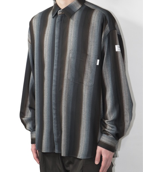 elephant TRIBAL fabrics(エレファントトライバルファブリックス)の「elephant TRIBAL fabrics Zip Ombre Stripe Shirt(シャツ/ブラウス・メンズ・ブラウン/グリーン・FREE)」の7枚目の写真