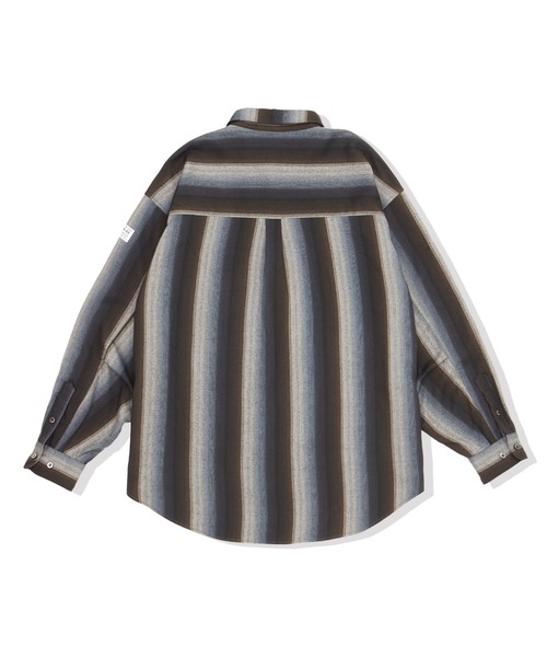elephant TRIBAL fabrics(エレファントトライバルファブリックス)の「elephant TRIBAL fabrics Zip Ombre Stripe Shirt(シャツ/ブラウス・メンズ・ブラウン/グリーン・FREE)」の4枚目の写真