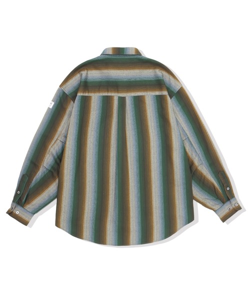 elephant TRIBAL fabrics(エレファントトライバルファブリックス)の「elephant TRIBAL fabrics Zip Ombre Stripe Shirt(シャツ/ブラウス・メンズ・ブラウン/グリーン・FREE)」の6枚目の写真