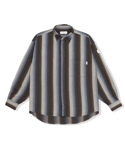 elephant TRIBAL fabrics(エレファントトライバルファブリックス)の「elephant TRIBAL fabrics Zip Ombre Stripe Shirt(シャツ/ブラウス・メンズ・ブラウン/グリーン・FREE)」の3枚目の写真