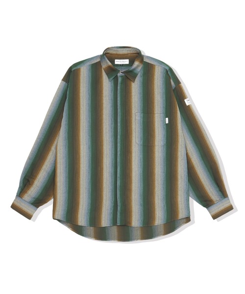 elephant TRIBAL fabrics(エレファントトライバルファブリックス)の「elephant TRIBAL fabrics Zip Ombre Stripe Shirt(シャツ/ブラウス・メンズ・ブラウン/グリーン・FREE)」の5枚目の写真