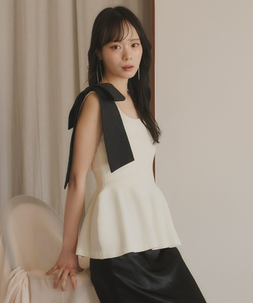 ma_sa　スラックス&ペプラムニット UNITED ARROWS（ユナイテッドアローズ）の「P ペプラム ニット