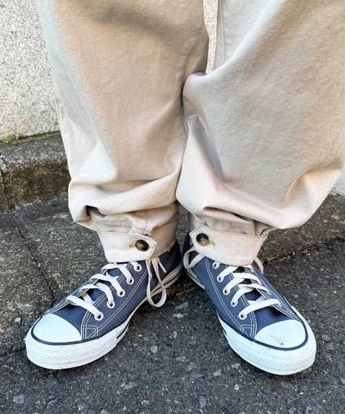 DOUBLE NAME(ダブルネーム)の「アート柄&無地裾ボタンパンツ(スラックス・レディース・ライトグレー/ベージュ系/ブラック・FREE)」の11枚目の写真