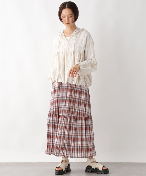 LEPSIM(レプシィム)の「クリンクルチェックスカート 323753(スカート・レディース・キャメル/ブラック/ライトブルー・FREE)」の17枚目の写真