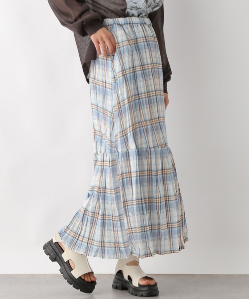 LEPSIM(レプシィム)の「クリンクルチェックスカート 323753(スカート・レディース・キャメル/ブラック/ライトブルー・FREE)」の21枚目の写真