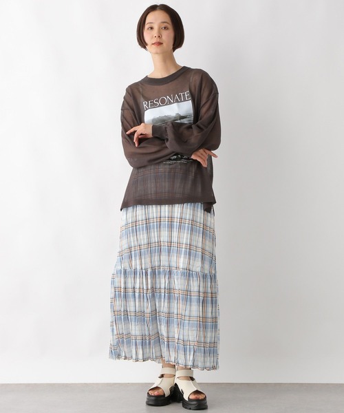 LEPSIM(レプシィム)の「クリンクルチェックスカート 323753(スカート・レディース・キャメル/ブラック/ライトブルー・FREE)」の22枚目の写真