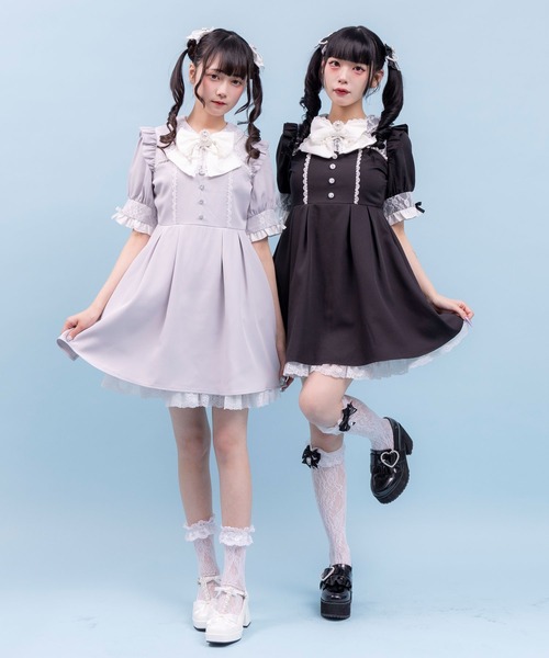 DearMyLove(ディアマイラブ)の「レース重ねパールリボンお嬢様ワンピース(ワンピース・レディース・ベビーピンク/ブルーグレー/ブルー系その他/ブラック系その他/ブラック/ピンク系その他・LARGE/MEDIUM/LL/3L)」の13枚目の写真