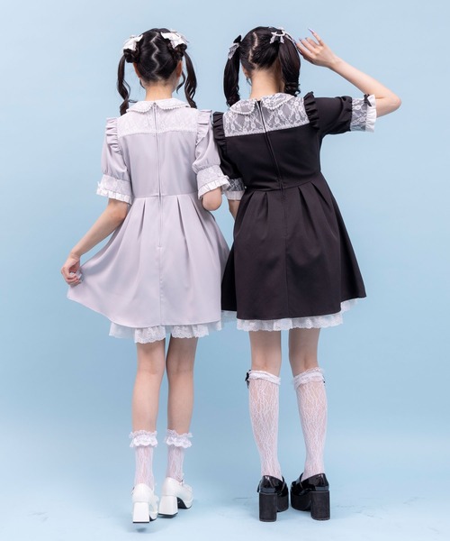 DearMyLove(ディアマイラブ)の「レース重ねパールリボンお嬢様ワンピース(ワンピース・レディース・ベビーピンク/ブルーグレー/ブルー系その他/ブラック系その他/ブラック/ピンク系その他・LARGE/MEDIUM/LL/3L)」の14枚目の写真