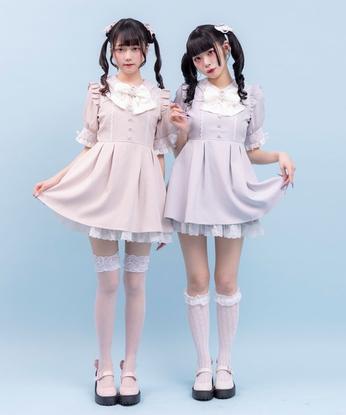 DearMyLove(ディアマイラブ)の「レース重ねパールリボンお嬢様ワンピース(ワンピース・レディース・ベビーピンク/ブルーグレー/ブルー系その他/ブラック系その他/ブラック/ピンク系その他・LARGE/MEDIUM/LL/3L)」の19枚目の写真